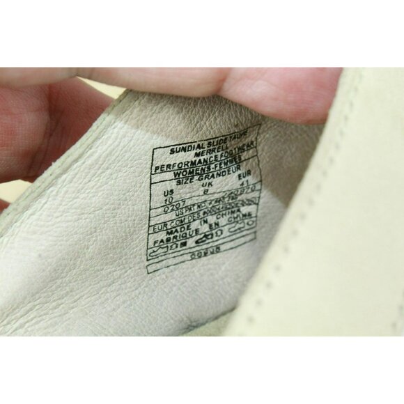 Merrell Sundial Cream Leather Slip On Comfort Casual Wedge Sandals Size 10 - Picture 8 of 9